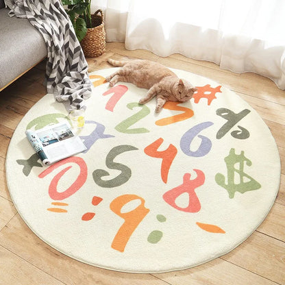 Nordic Style Carpets Cartoon Bedroom Decor Round Carpet