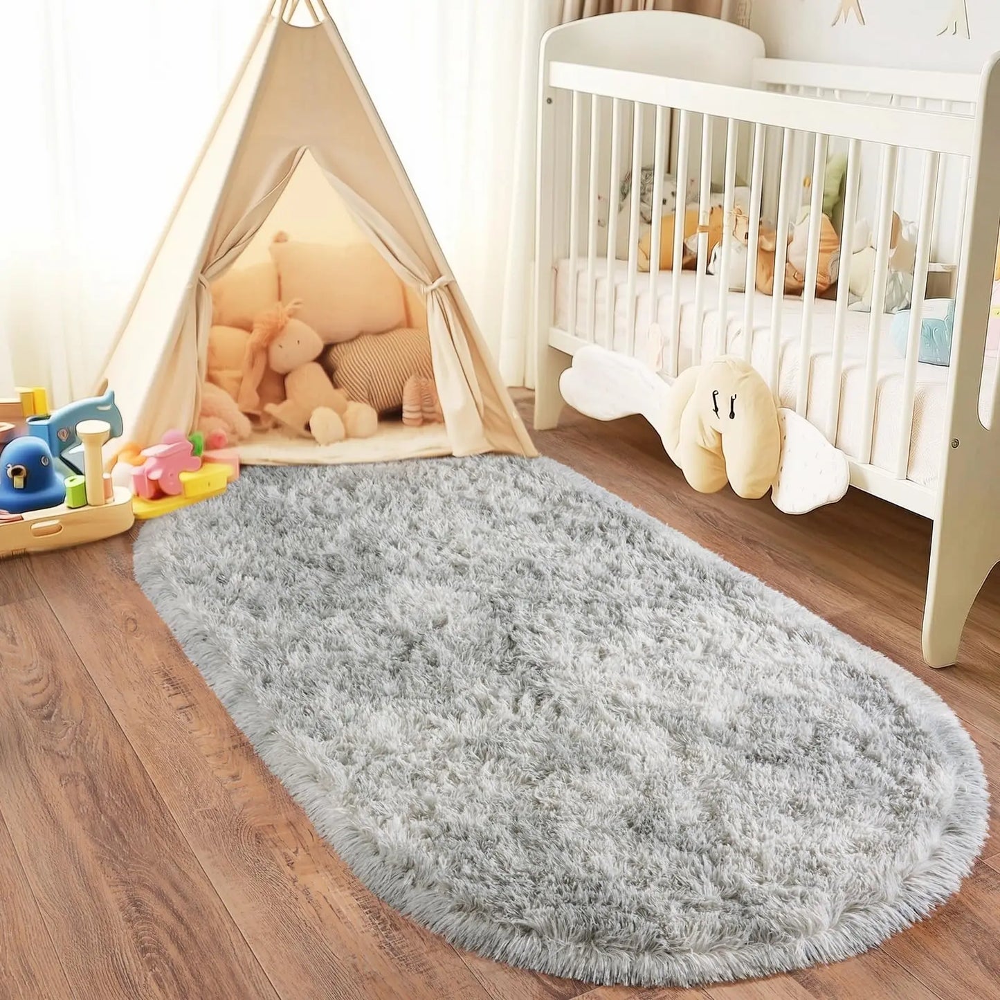Thickened Plush Carpet Oval For Children's Room