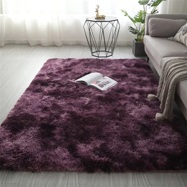 Modern Shag Leopard Print Fluffy Rug