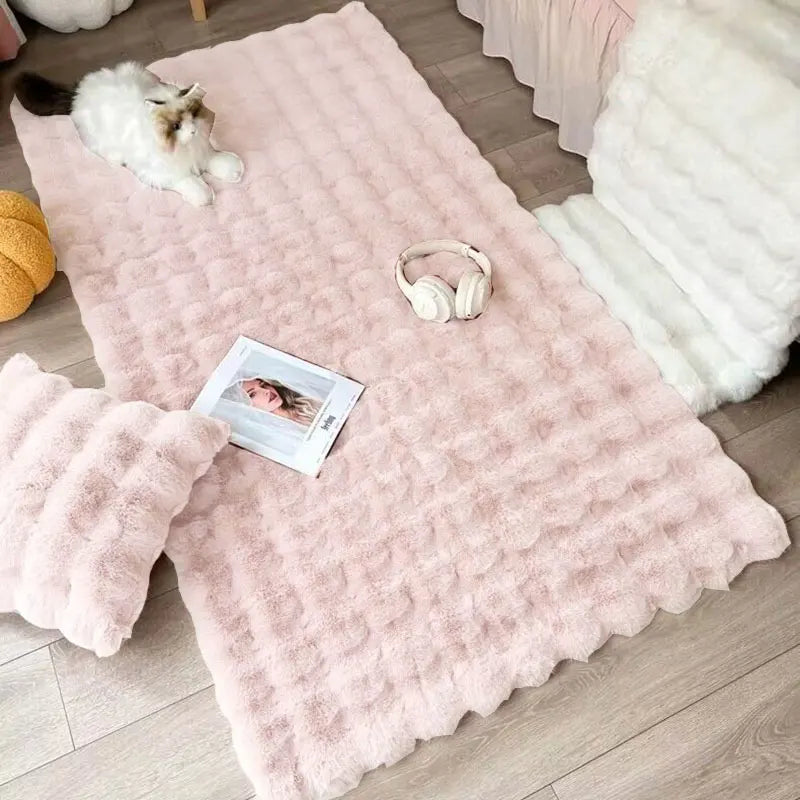 Bubble Plush Carpet For Home Decor Imitation Rabbit Hair