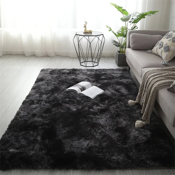 Modern Shag Leopard Print Fluffy Rug