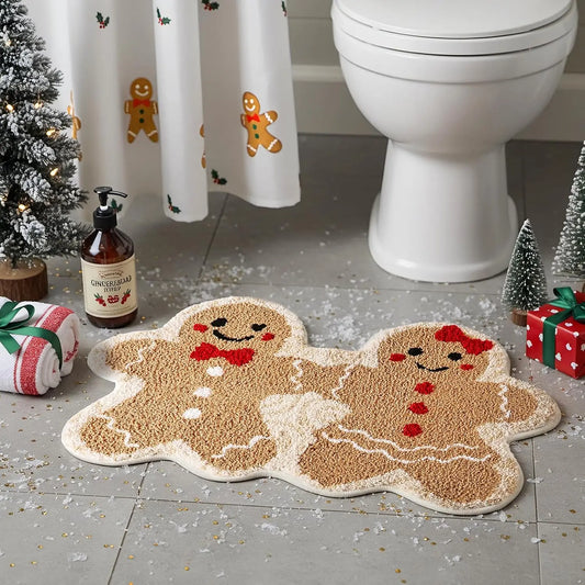 Christmas Gingerbread Man Couple Carpet