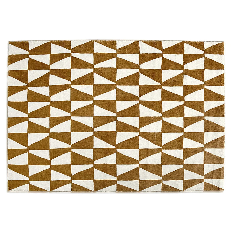 Retro Checkered Carpet Living Room Large Area Plush Rugs