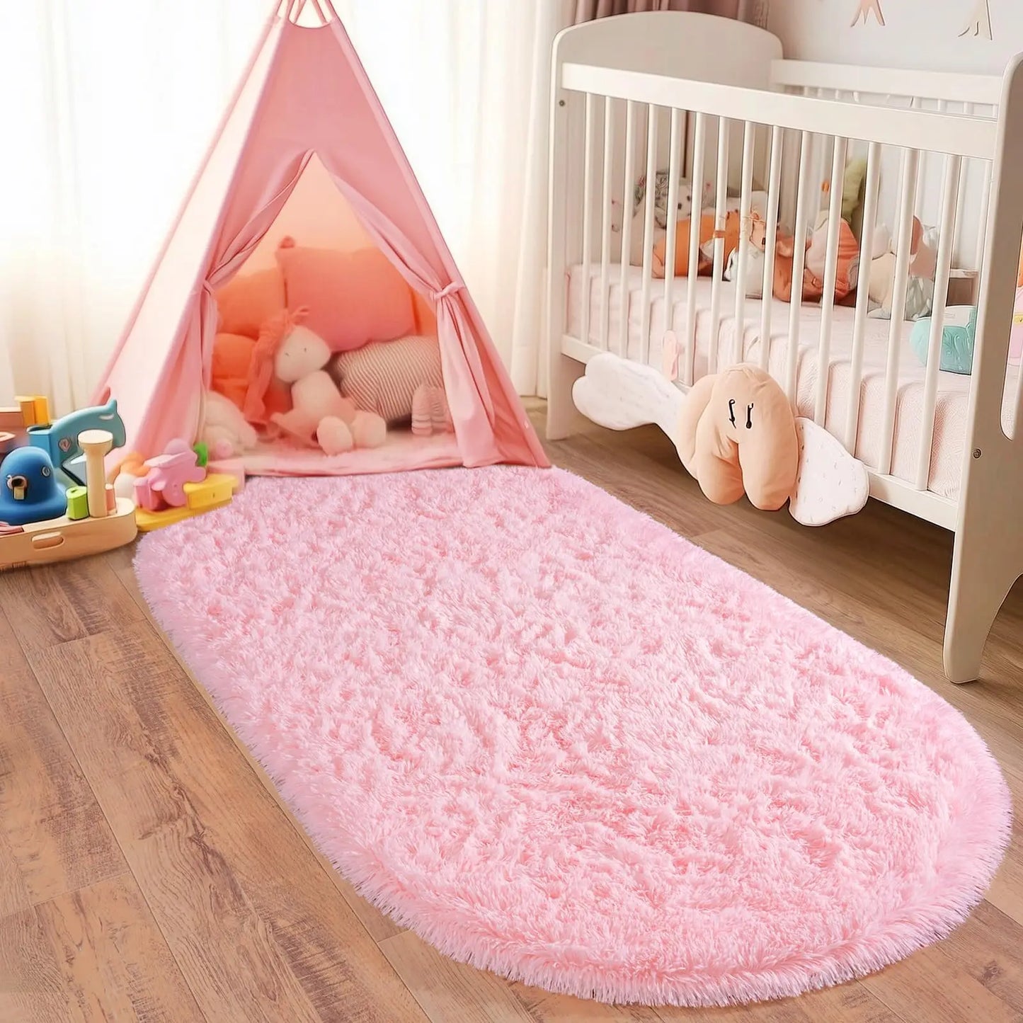 Thickened Plush Carpet Oval For Children's Room