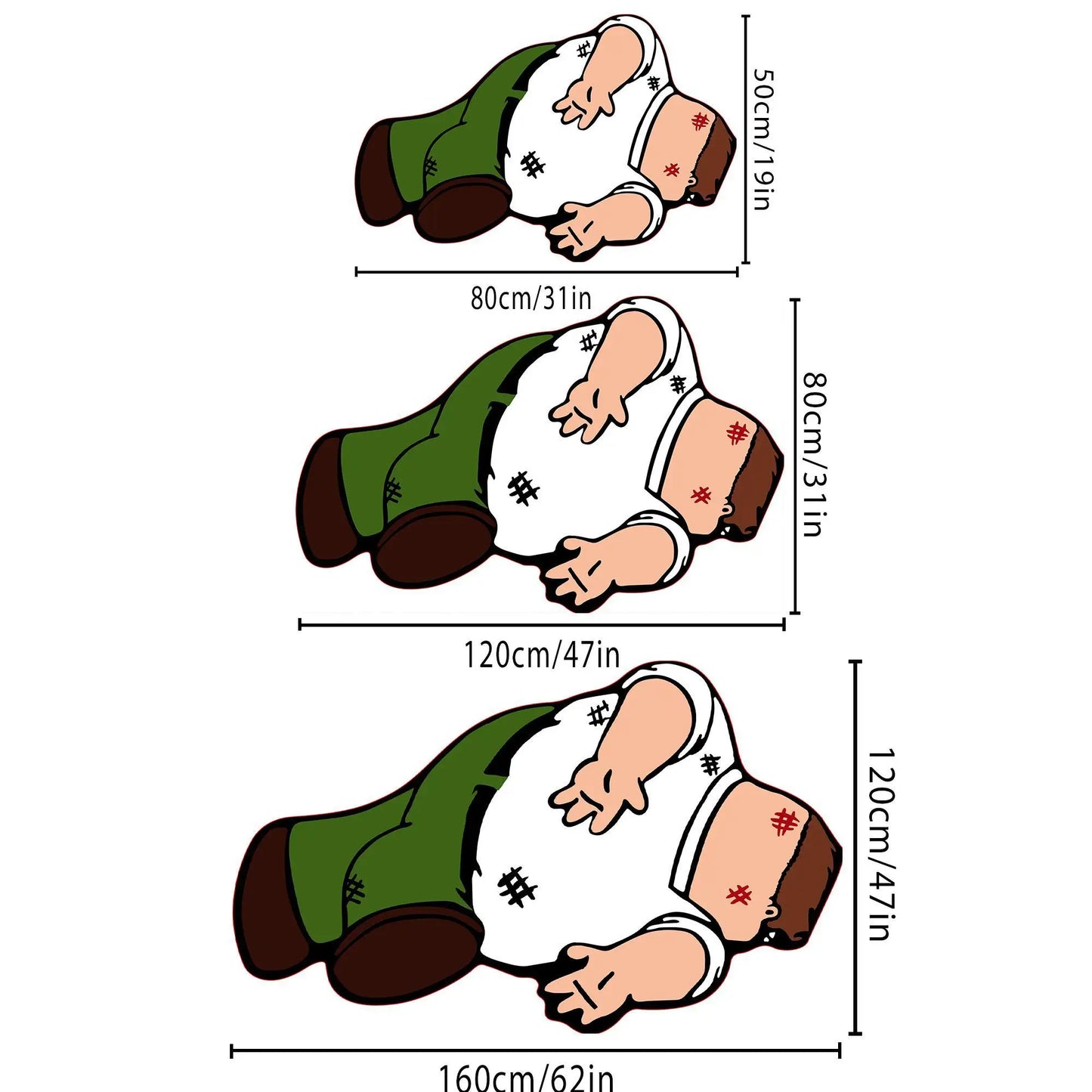 American-Style Cartoon Prone Figure Carpet