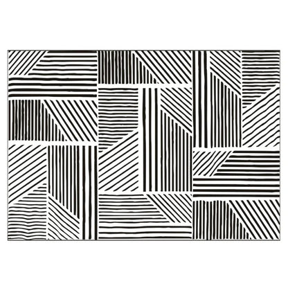 Light Luxury Rugs for Bedroom Black White Plaid