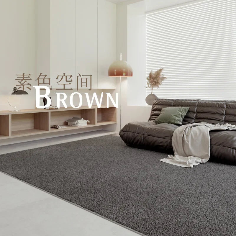 Japanese Minimalist Solid Color Plush Rugs