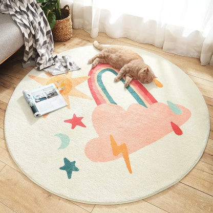 Nordic Style Carpets Cartoon Bedroom Decor Round Carpet