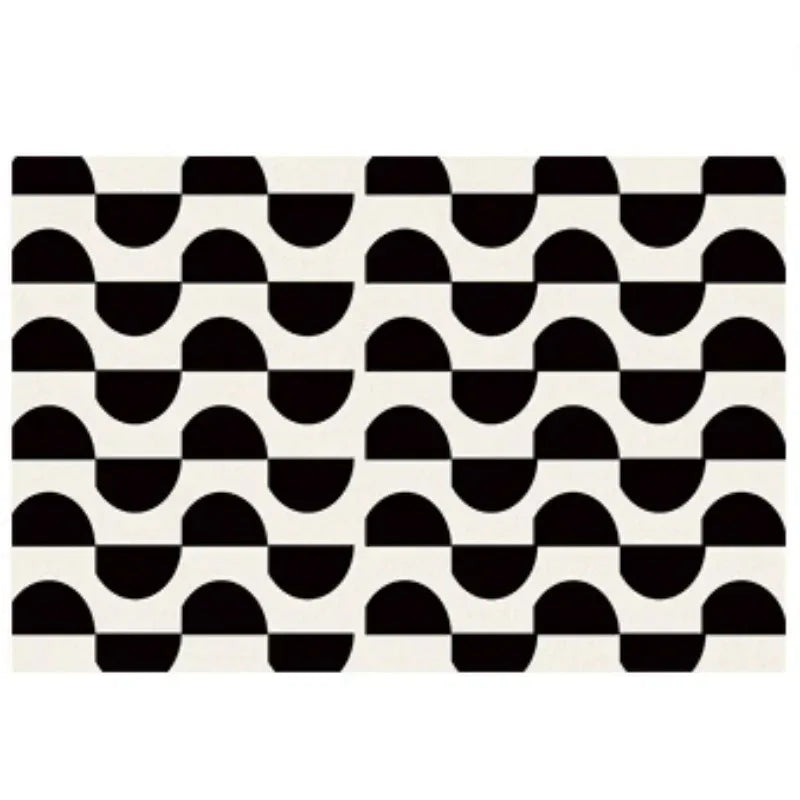 Light Luxury Rugs for Bedroom Black White Plaid