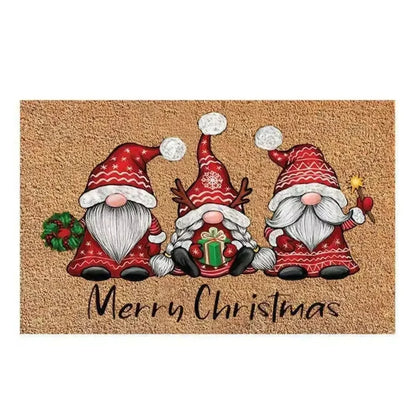 1PC Three Santa Claus Festive Christmas Rug