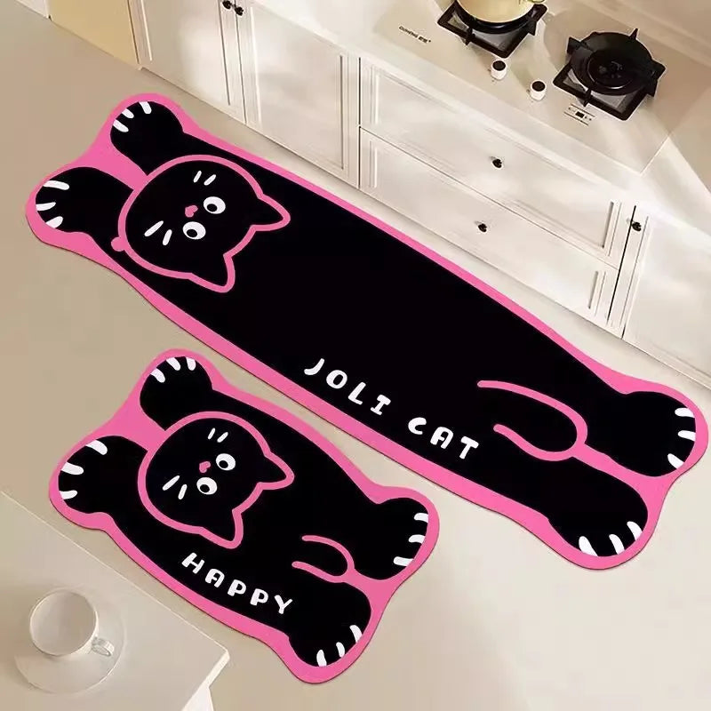 Cartoon Kitchen Mat Absorbent Quick Drying Diatomite Anti-Oil