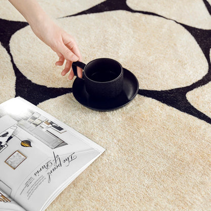Round Geometric Living Room Carpet Modern Minimalist