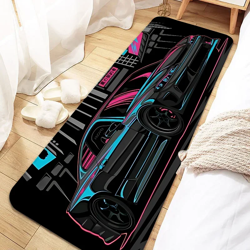 Cool Racing Carpet Non-Slip Soft Bedroom Bedside Rugs