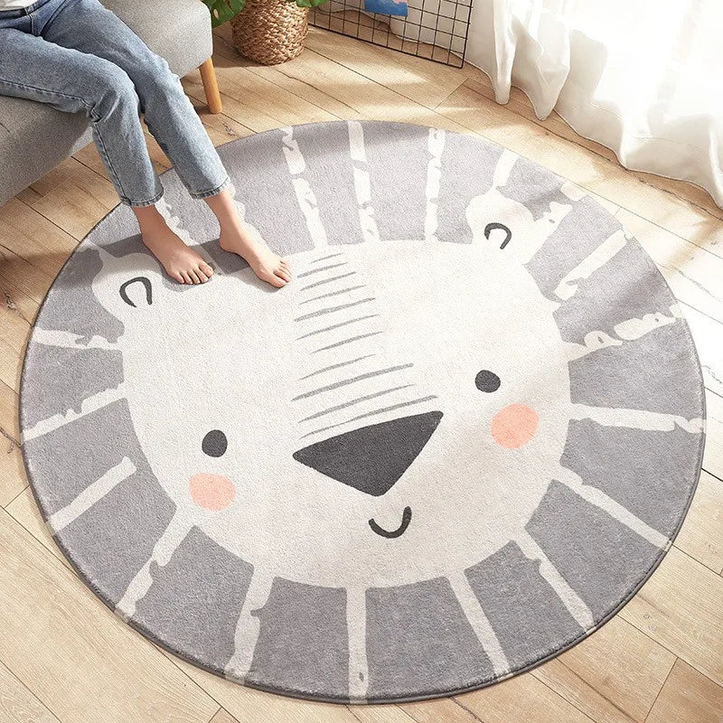 Nordic Style Carpets Cartoon Bedroom Decor Round Carpet