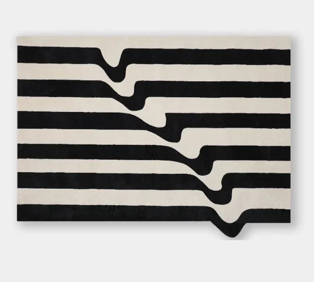 Light Luxury Rugs for Bedroom Black White Plaid