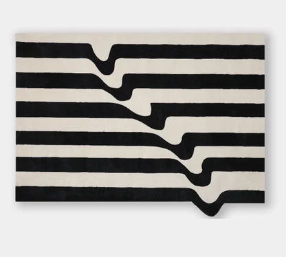 Light Luxury Rugs for Bedroom Black White Plaid