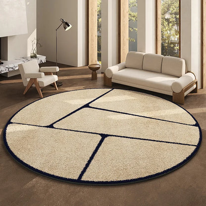 Round Geometric Living Room Carpet Modern Minimalist