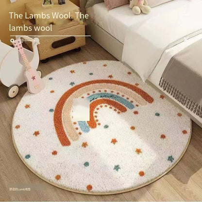 Cartoon Round Imitation Cashmere Carpet