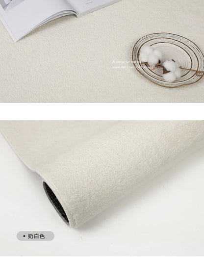 Japanese Minimalist Solid Color Plush Rugs