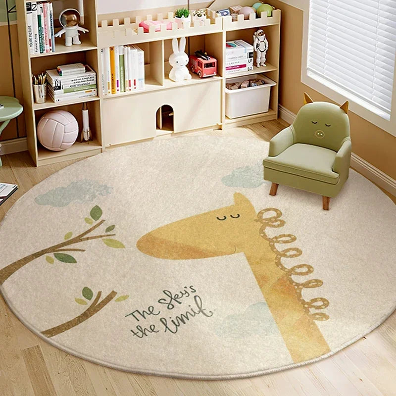 Cartoon Style Bedroom Decor Lion Pattern Carpet