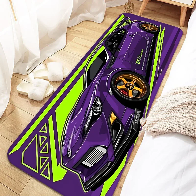 Cool Racing Carpet Non-Slip Soft Bedroom Bedside Rugs