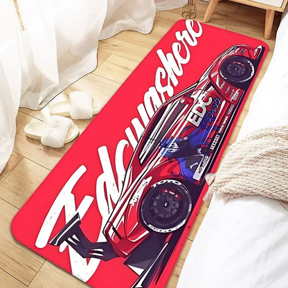 Cool Racing Carpet Non-Slip Soft Bedroom Bedside Rugs