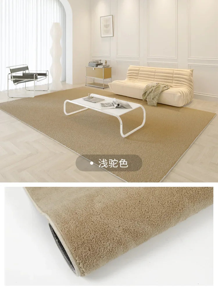 Japanese Minimalist Solid Color Plush Rugs