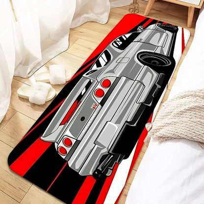 Cool Racing Carpet Non-Slip Soft Bedroom Bedside Rugs
