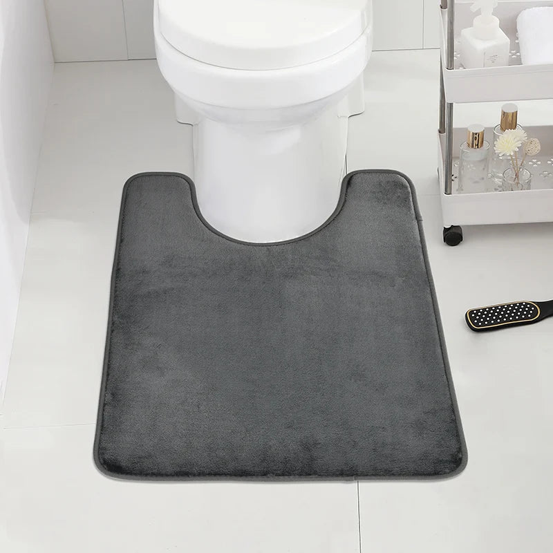 U-Shape Anti-Slip Absorbent Bathroom Toilet Mat