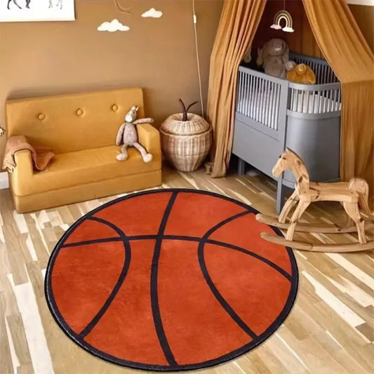 Basketball Round Bedroom Carpet Resistant Bedside Blanket