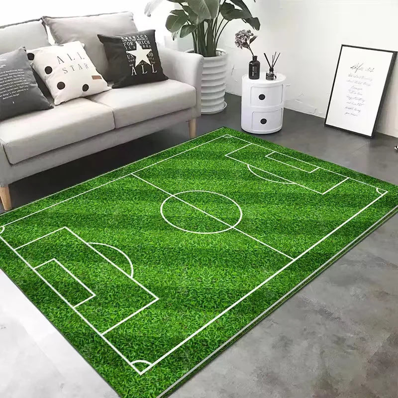 Cartoon Football Soft Comfortable Crystal Velvet Carpet