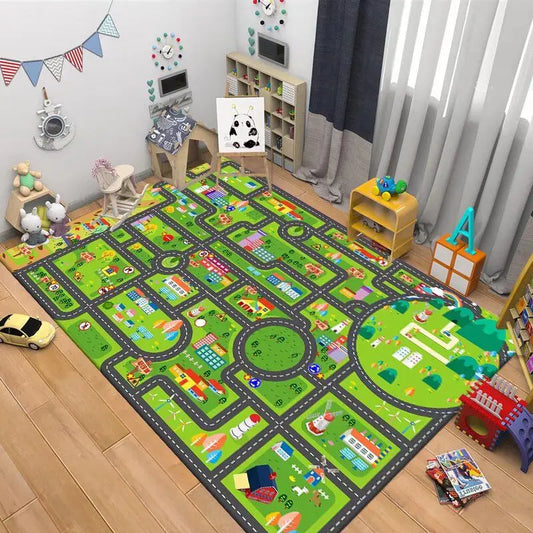 Children's Anti-slip Rug Crawl Mat Road Traffic Route Map Rug