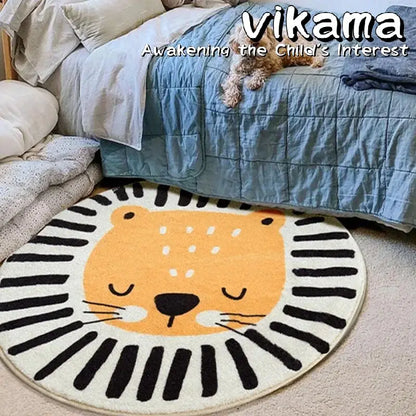 Cartoon Animal Imitation Cashmere Round Carpet