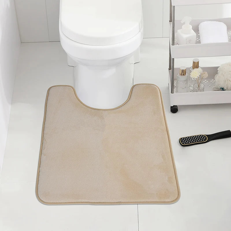 U-Shape Anti-Slip Absorbent Bathroom Toilet Mat