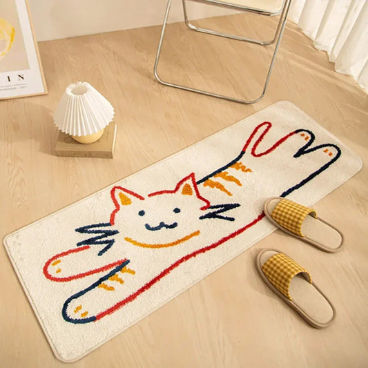 Cartoon Cat Carpet For Cooling And Keeping Warm