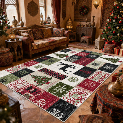 Bohemian Style Living Room Carpet Christmas Decoration