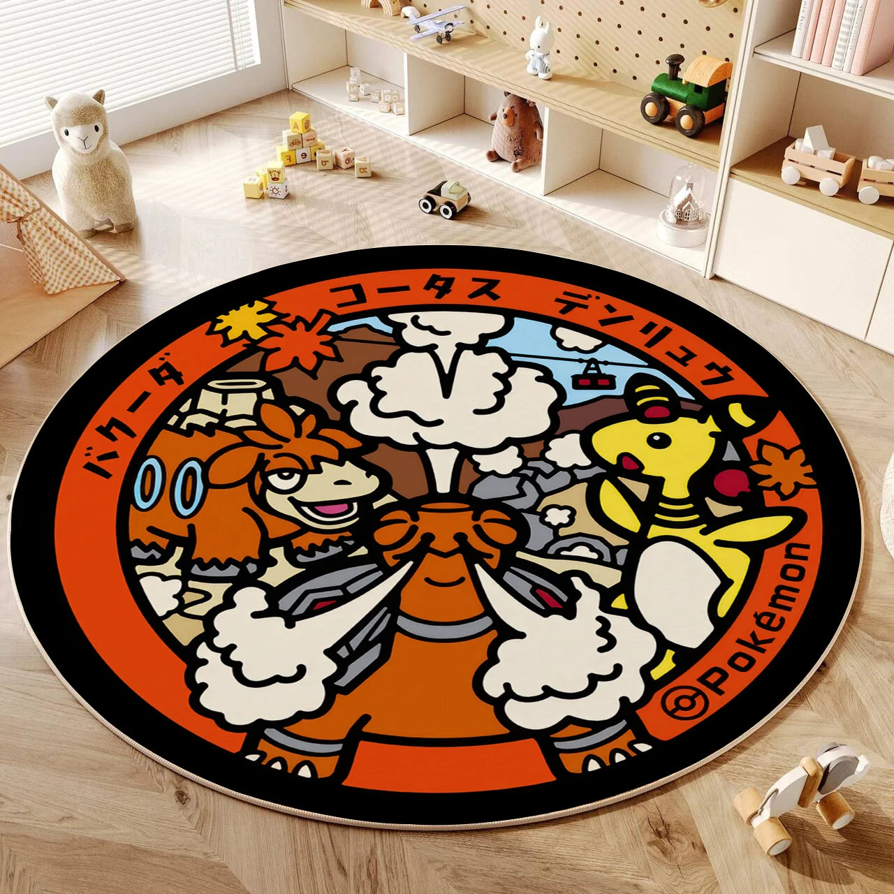 Cartoon Round Carpet Gaming Computer Chair Floor Mat