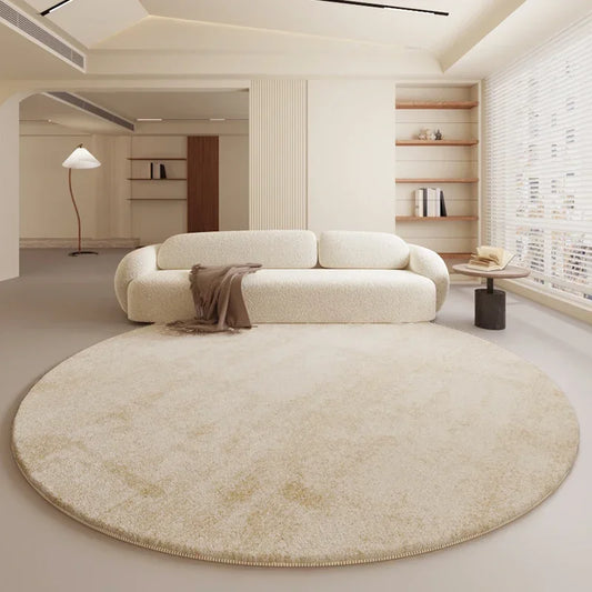 Cream Style Bedroom Decor Round Carpet