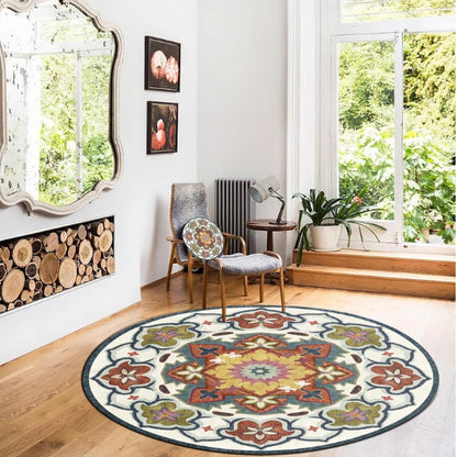 Moroccan Style Living Room Decoration Round Carpet