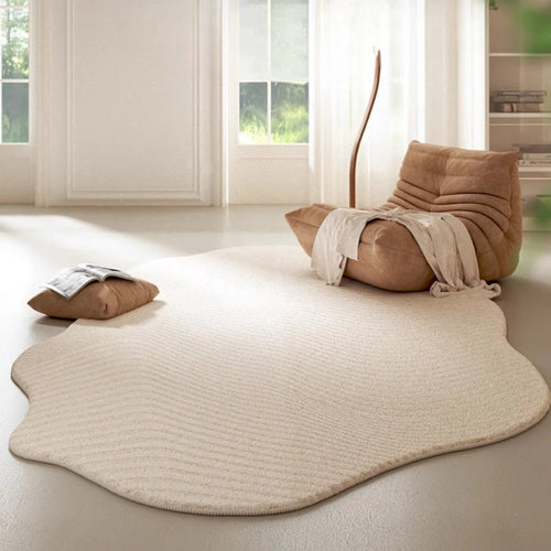 Cream Style Carpets Irregular Shapes Bedroom Decor Soft Carpet