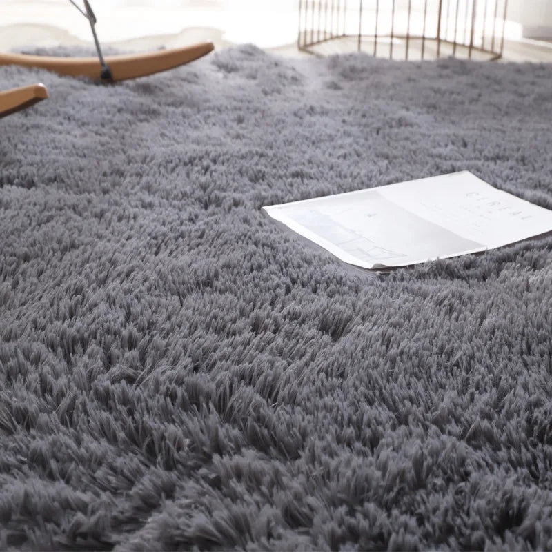 VIKAMA Simple Modern Silk Hair Tie-Dye Carpet