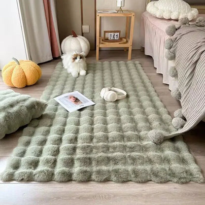 1PC Bubble Plush Faux Rabbit Fur Carpet For Home Decor