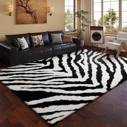 Black and White Zebra Pattern Carpets