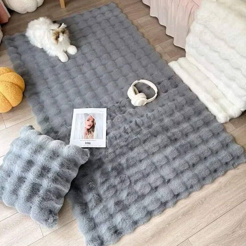 Bubble Plush Carpet For Home Decor Imitation Rabbit Hair