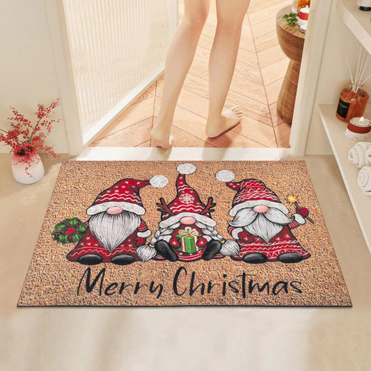 Christmas Carpet Cartoon Dwarf Door Mat Red Santa Claus