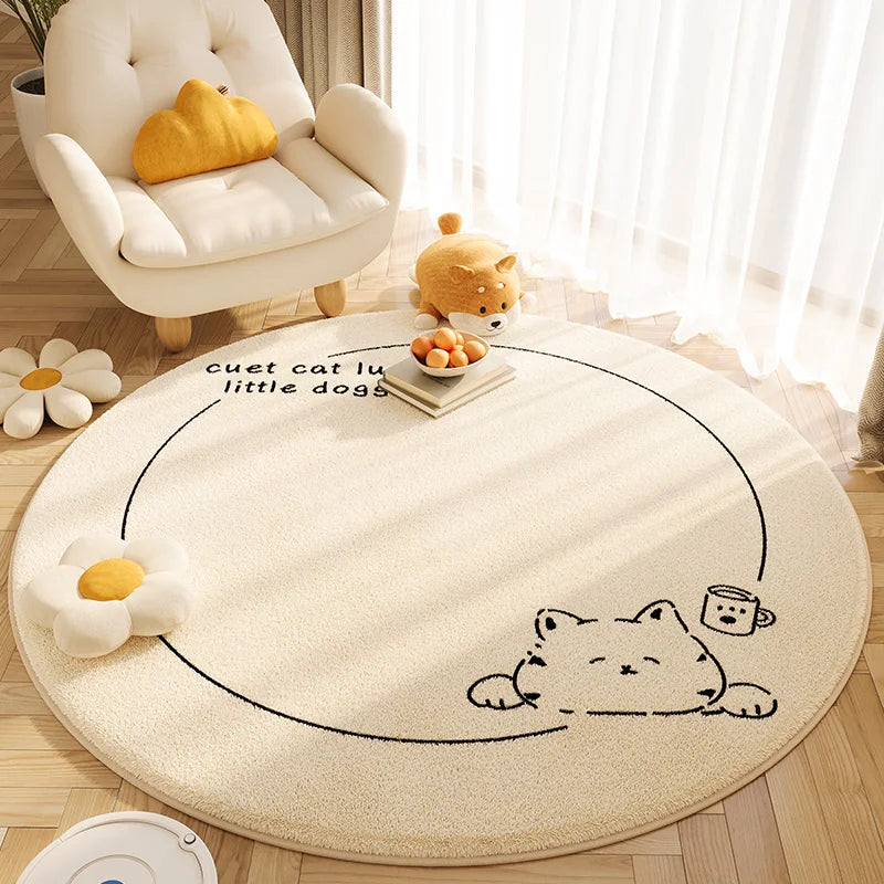 2025 New Style Ins Round Imitation Cashmere Rug