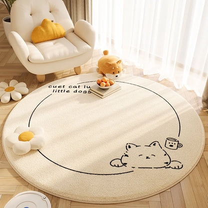 2025 New Style Ins Round Imitation Cashmere Rug