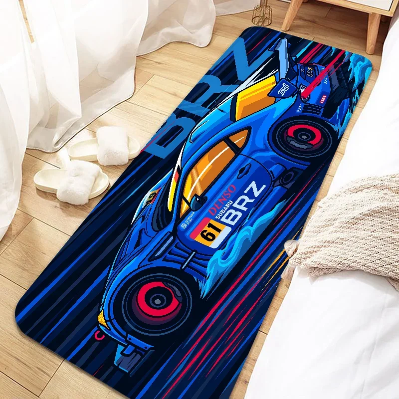 Cool Racing Carpet Non-Slip Soft Bedroom Bedside Rugs
