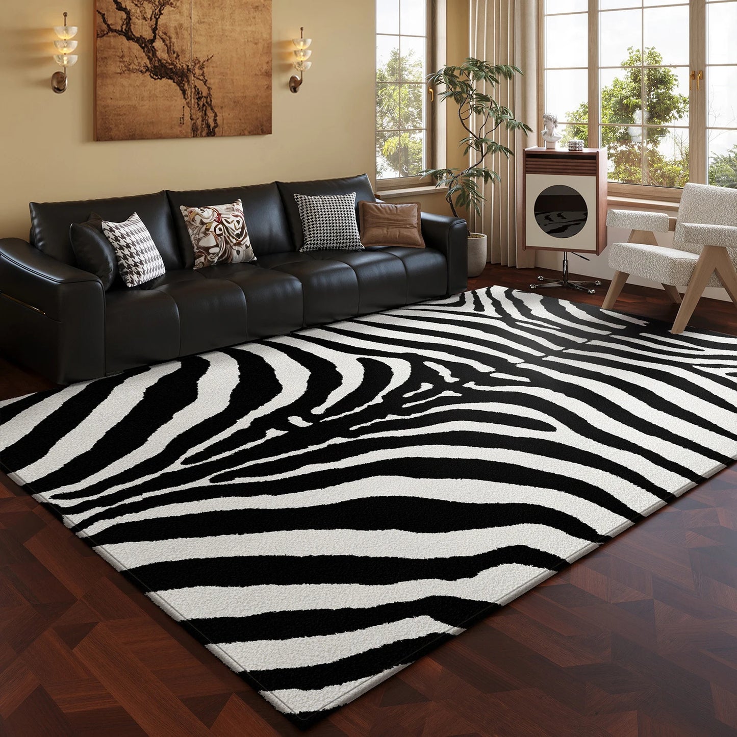 Black and White Zebra Pattern Carpets