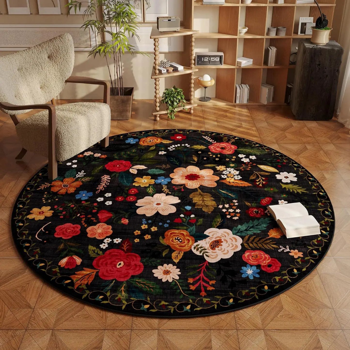 Flower Pattern Rugs For Bedroom Home Fluffy Soft Rug